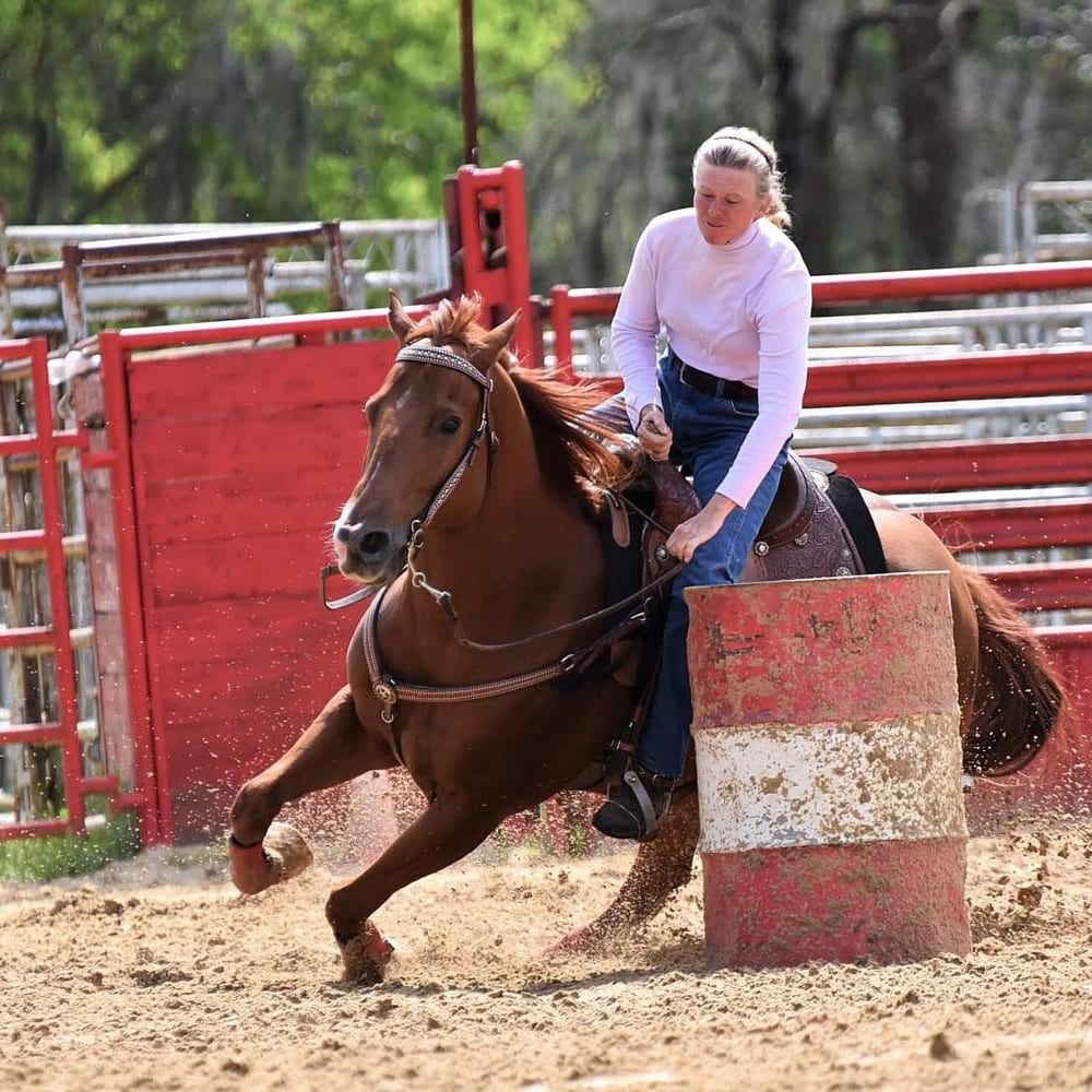 Audra and The Hemi barrel racing